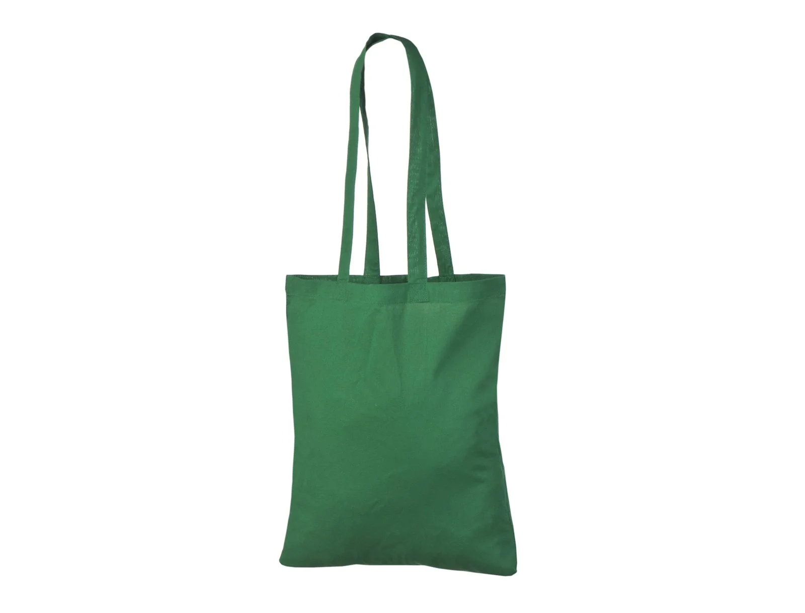 Cotton tote bag 140 g/m² Long Handles Dark Green, unprinted