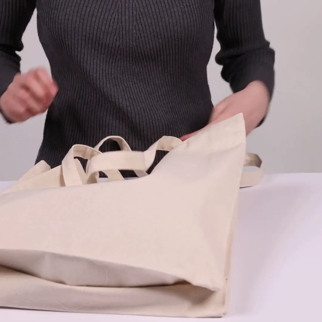 Cotton Tote Bag 220 g/m² Gusseted Natural - Product video preview