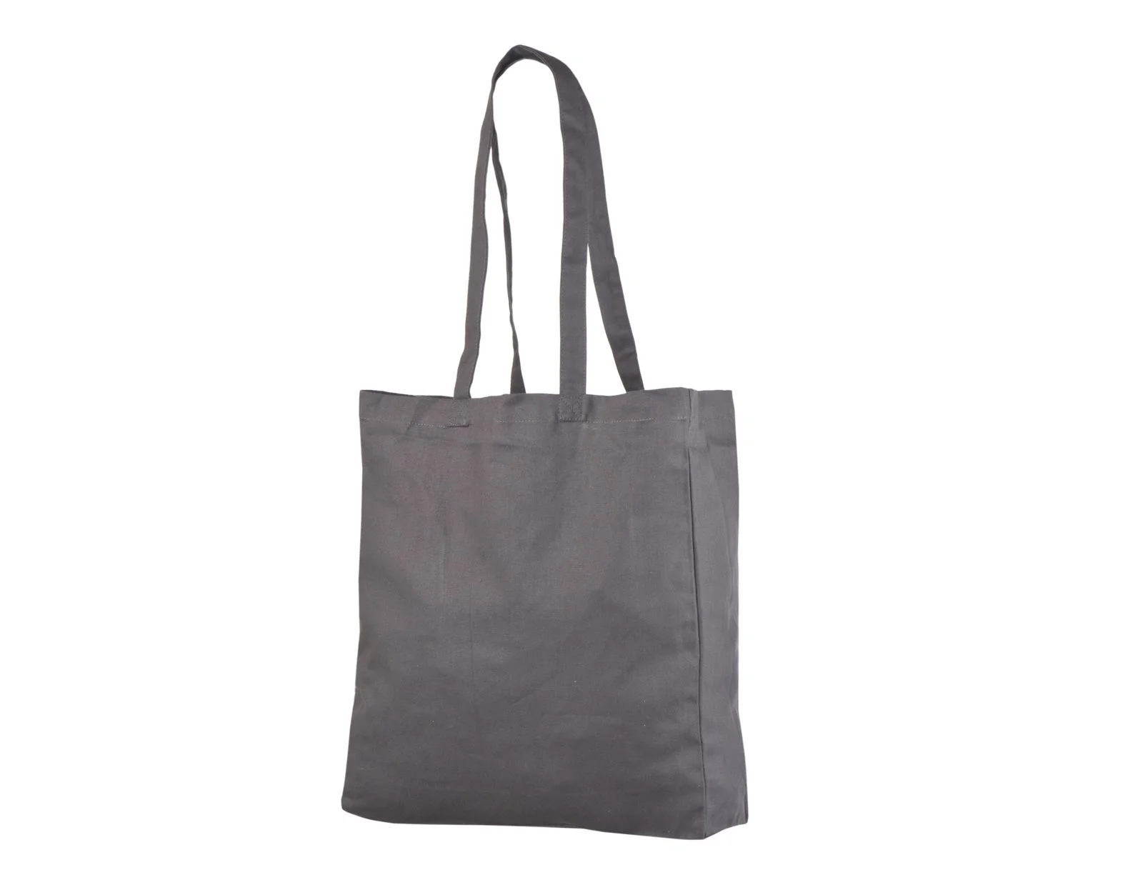 Tote bag en coton 220 g/m² à soufflet gris, non imprimé