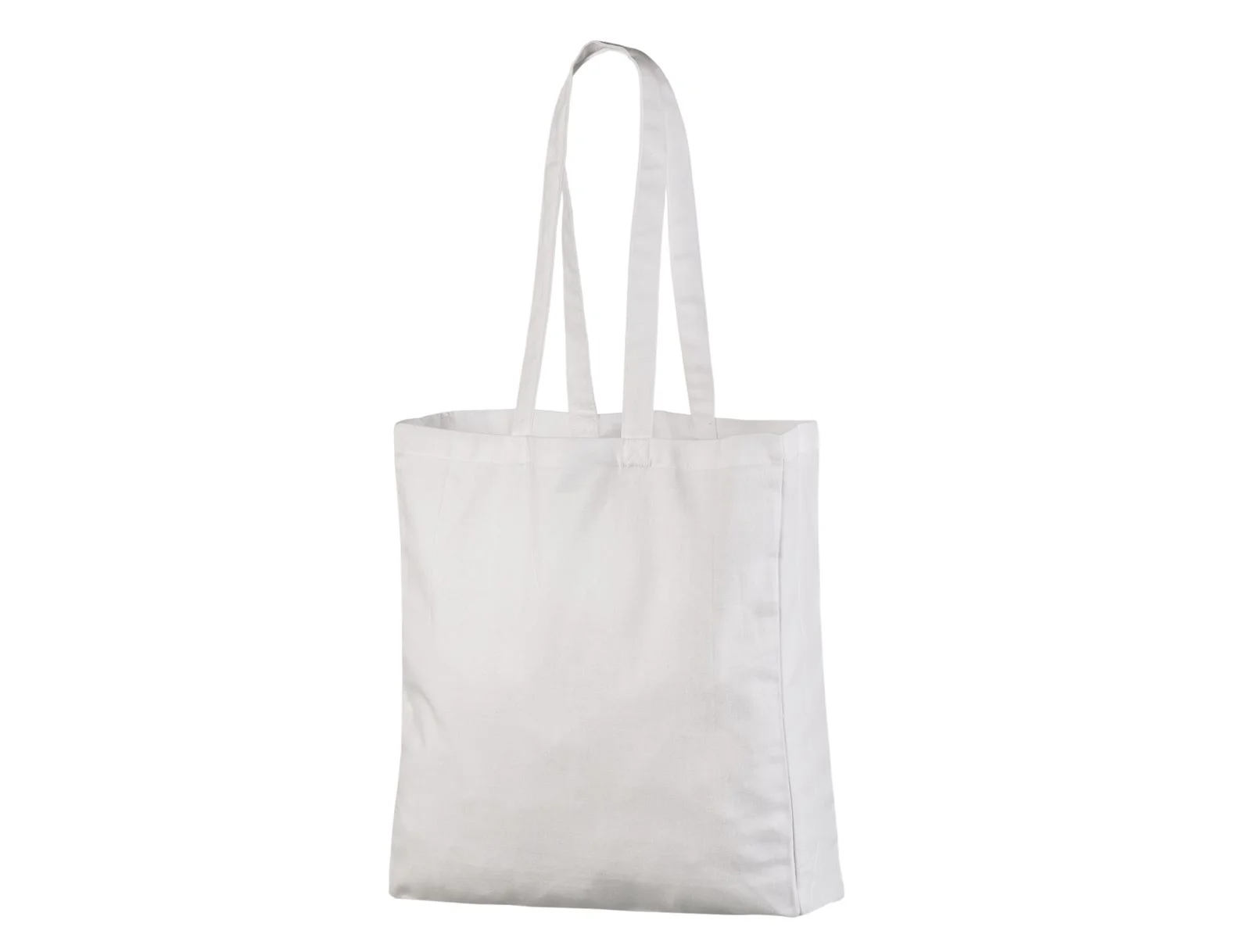 Borsa shopper in cotone 220 g/m² con soffietto bianca, non stampata