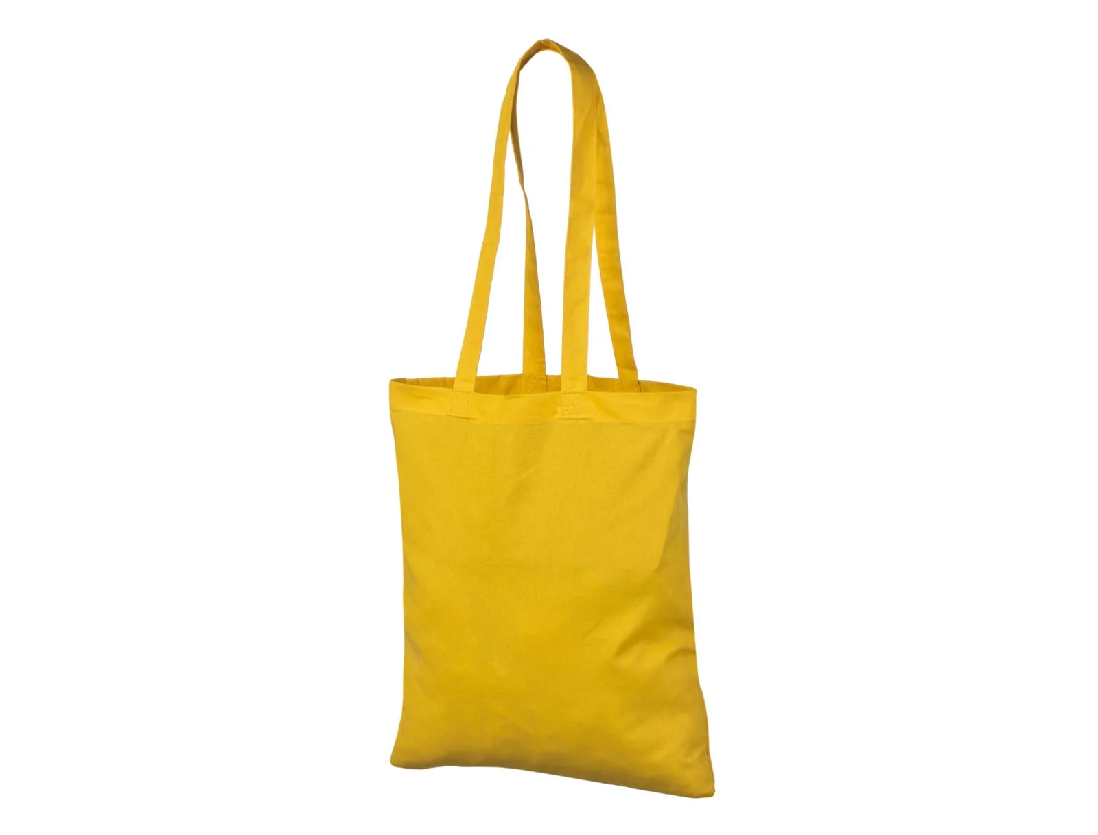 Saco tote de algodão 140 g/m² Alças Compridas Amarelo, sem impressão