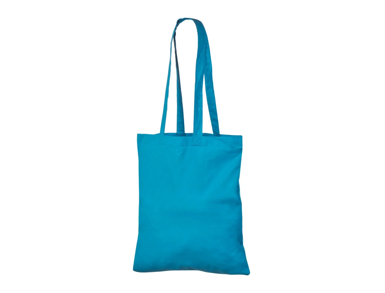 Saco tote de algodão 140 g/m² Alças Compridas Azul-Claro, sem impressão