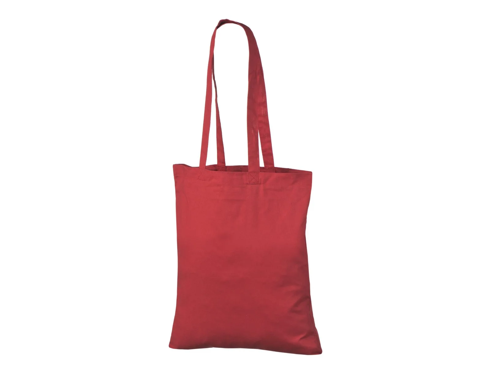 Saco tote de algodão 140 g/m² Alças Compridas Vermelho, sem impressão