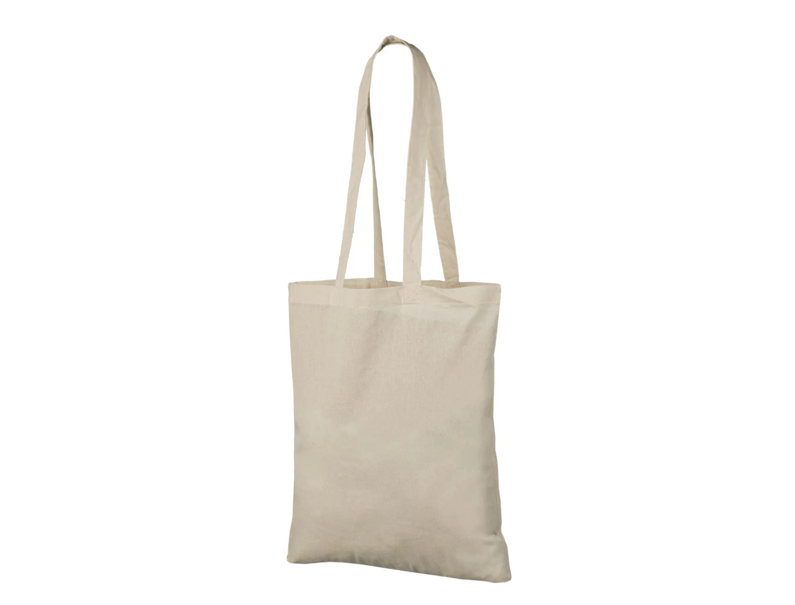Saco tote reciclado 140 g/m² Natural, alças compridas, sem impressão